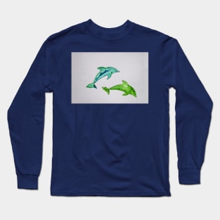 Doplhins in green Long Sleeve T-Shirt